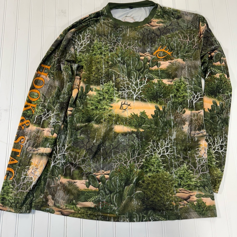 Green Camouflage Long Sleeve Men's Shirt